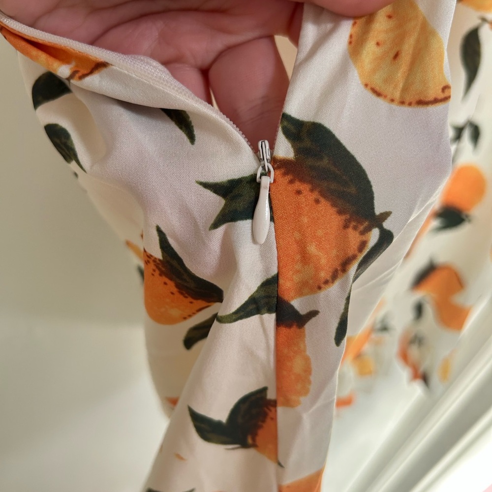 LEMON PRINT RUFFLE HEM TIE SHOULDER MINI DRESS - Picture 8 of 14